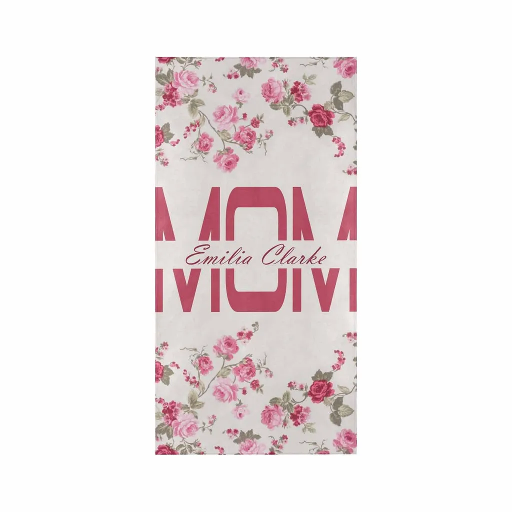 Custom Name Beach Towel Mom