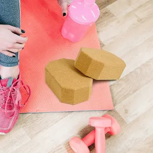 Durable Eco-Friendly Cork Yoga Blocks Set, Non-Slip, 2 pcs