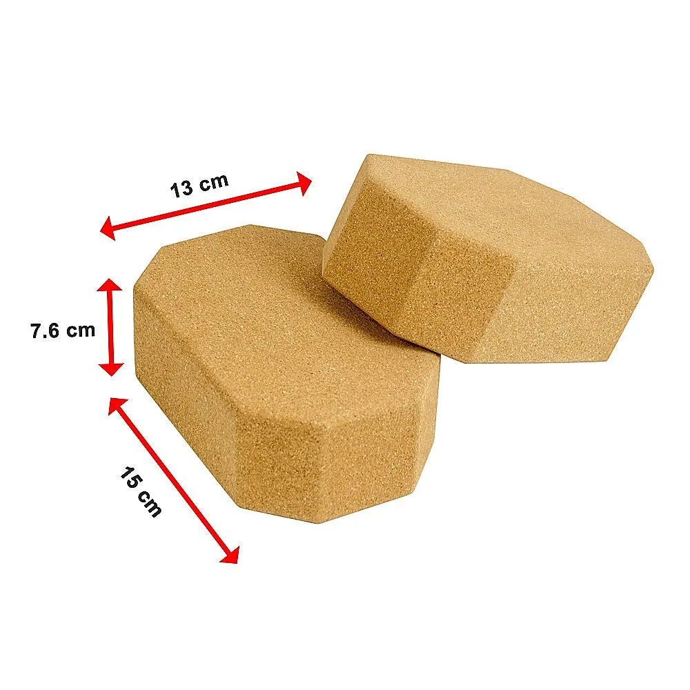 Durable Eco-Friendly Cork Yoga Blocks Set, Non-Slip, 2 pcs