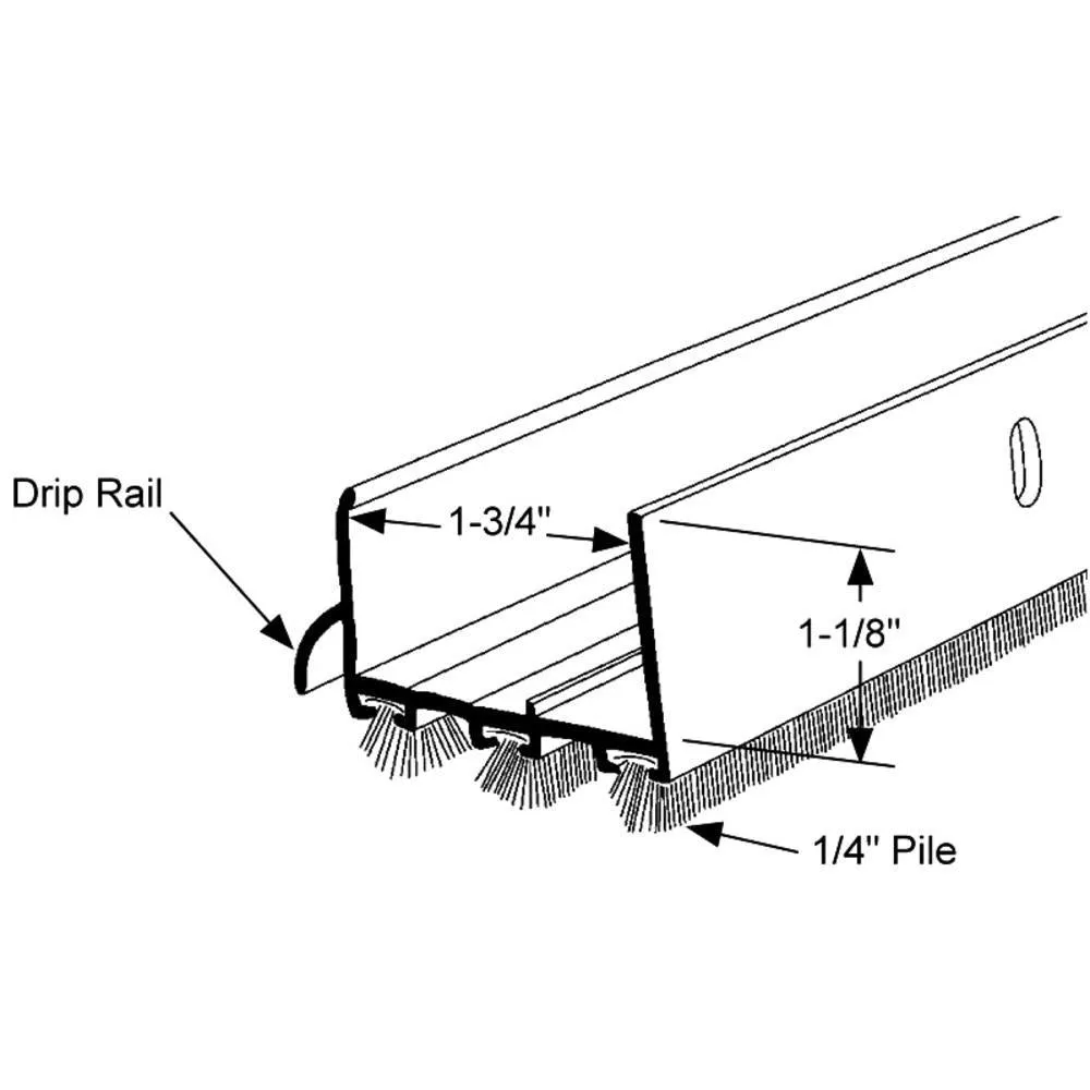 Entry Door Shoe with Rain Drip for 36" Exterior Doors