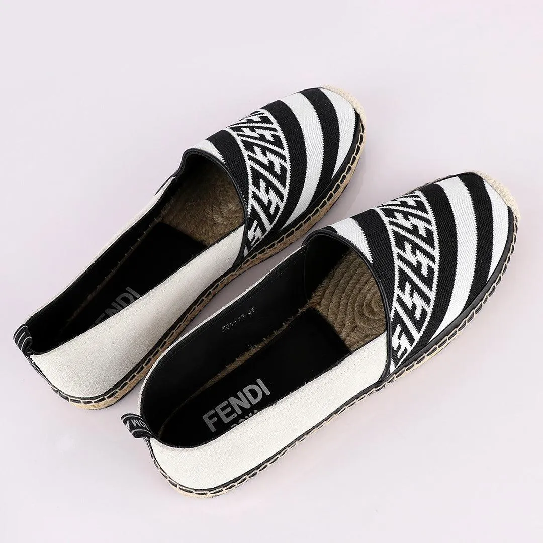 Fendi Roma CowHide Black White Shoe