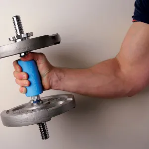 Fitness Mad Mega Bar Grip for Dumbbell Barbells & Cables Increased Grip - Blue