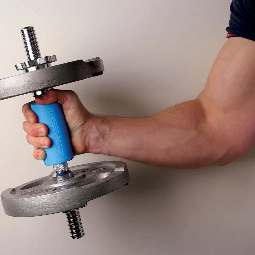 Fitness Mad Mega Bar Grip for Dumbbell Barbells & Cables Increased Grip - Blue