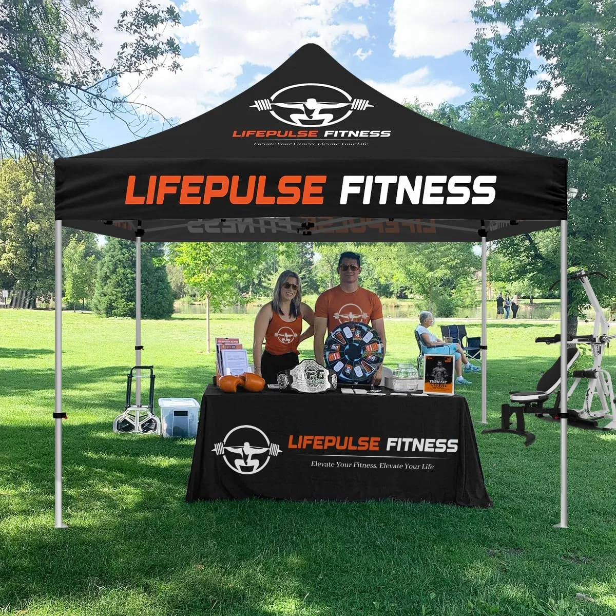 Fitness Tent-LIFEPULSE FITNESS 10 x 10 Canopy Tent with Side Walls