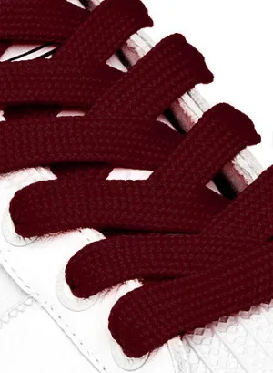 Flat Fat Maroon Shoelaces - 11mm wide