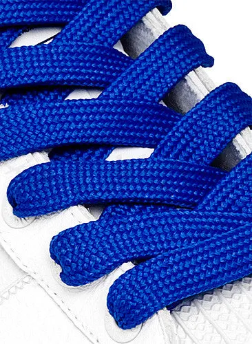 Flat Fat Royal Blue Shoelaces - 11mm wide