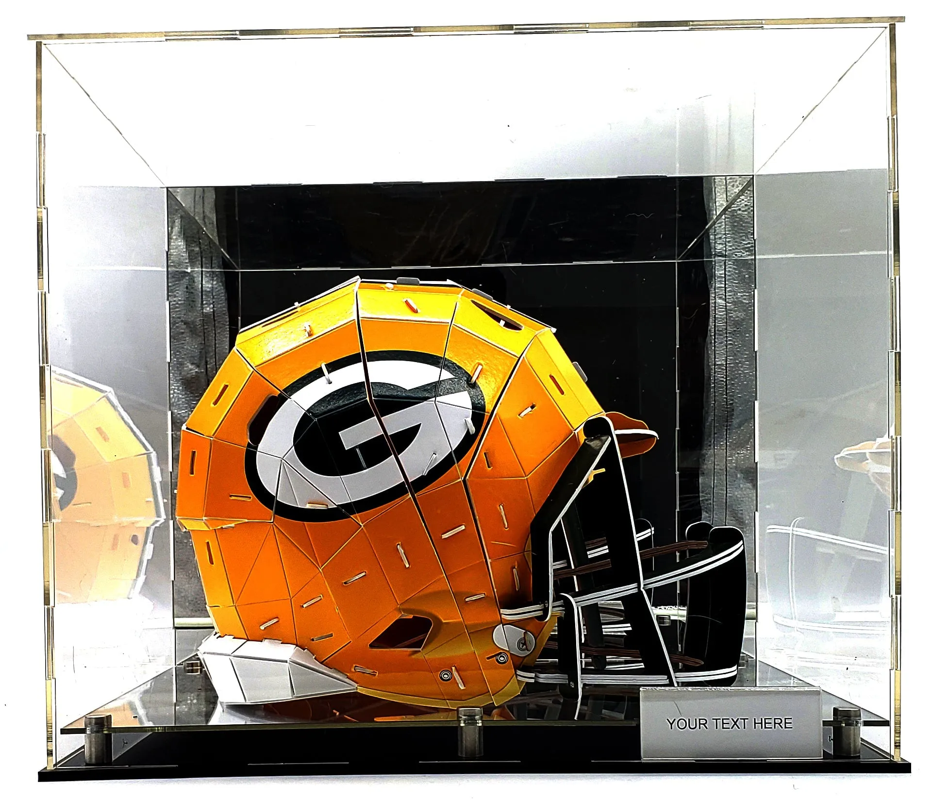 Football Helmet Acrylic Display Case Showcase Box UV Protection Memorabilia Dustproof Mirror