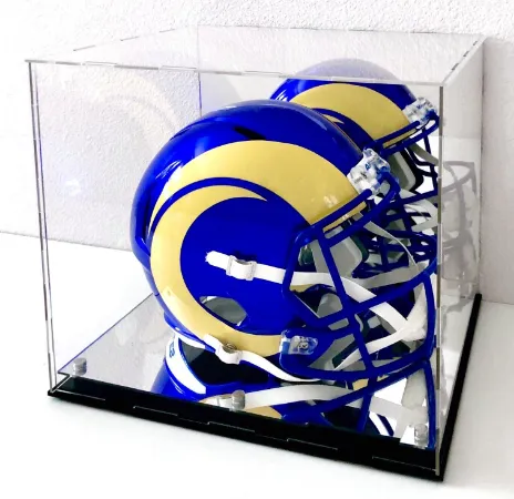 Football Helmet Acrylic Display Case Showcase Box UV Protection Memorabilia Dustproof Mirror