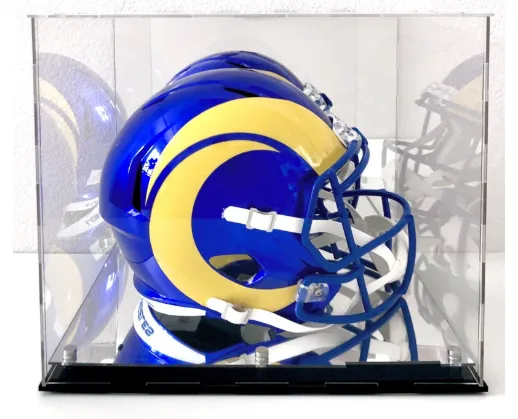 Football Helmet Acrylic Display Case Showcase Box UV Protection Memorabilia Dustproof Mirror