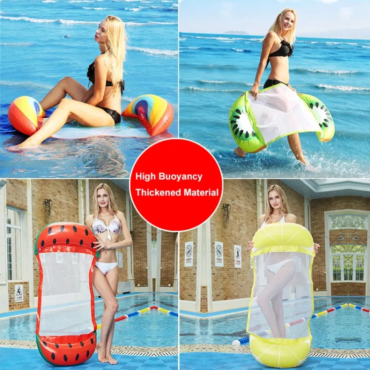 Fruit Style Inflatable Floating Row Hammock Pool Lounge Chair with Backrest, Color: Rainbow