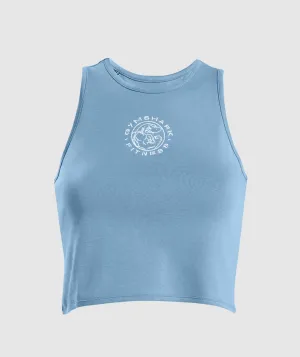 Gymshark Legacy Fitness Crop Tank - Blue Stone