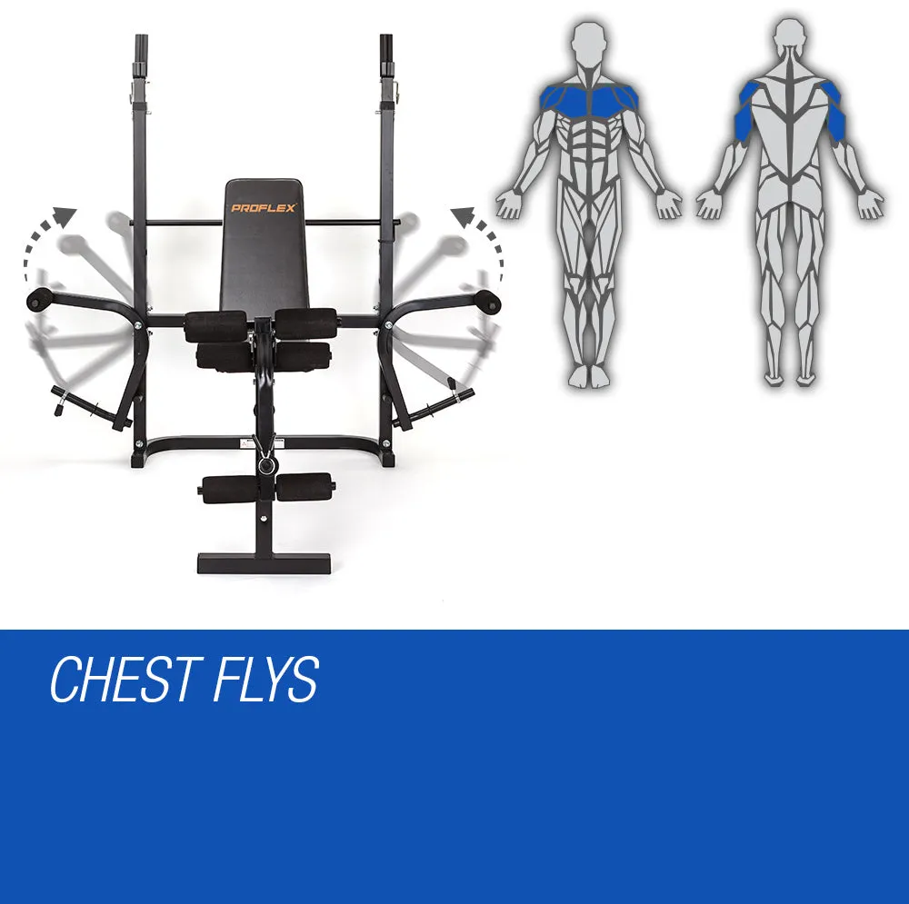 Heavy-Duty Multi-Station Weight Bench for Home Gym with Adjustable Incline - Proflex