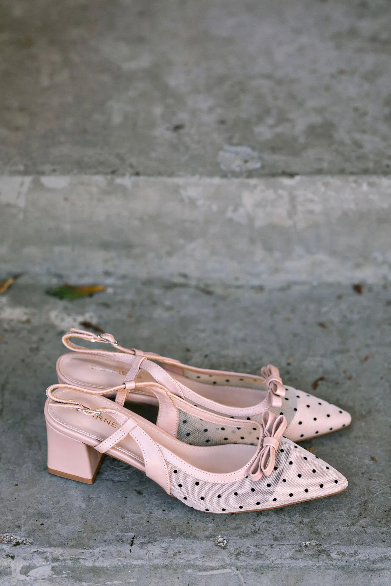 Heidi Dotted Slingback Heels