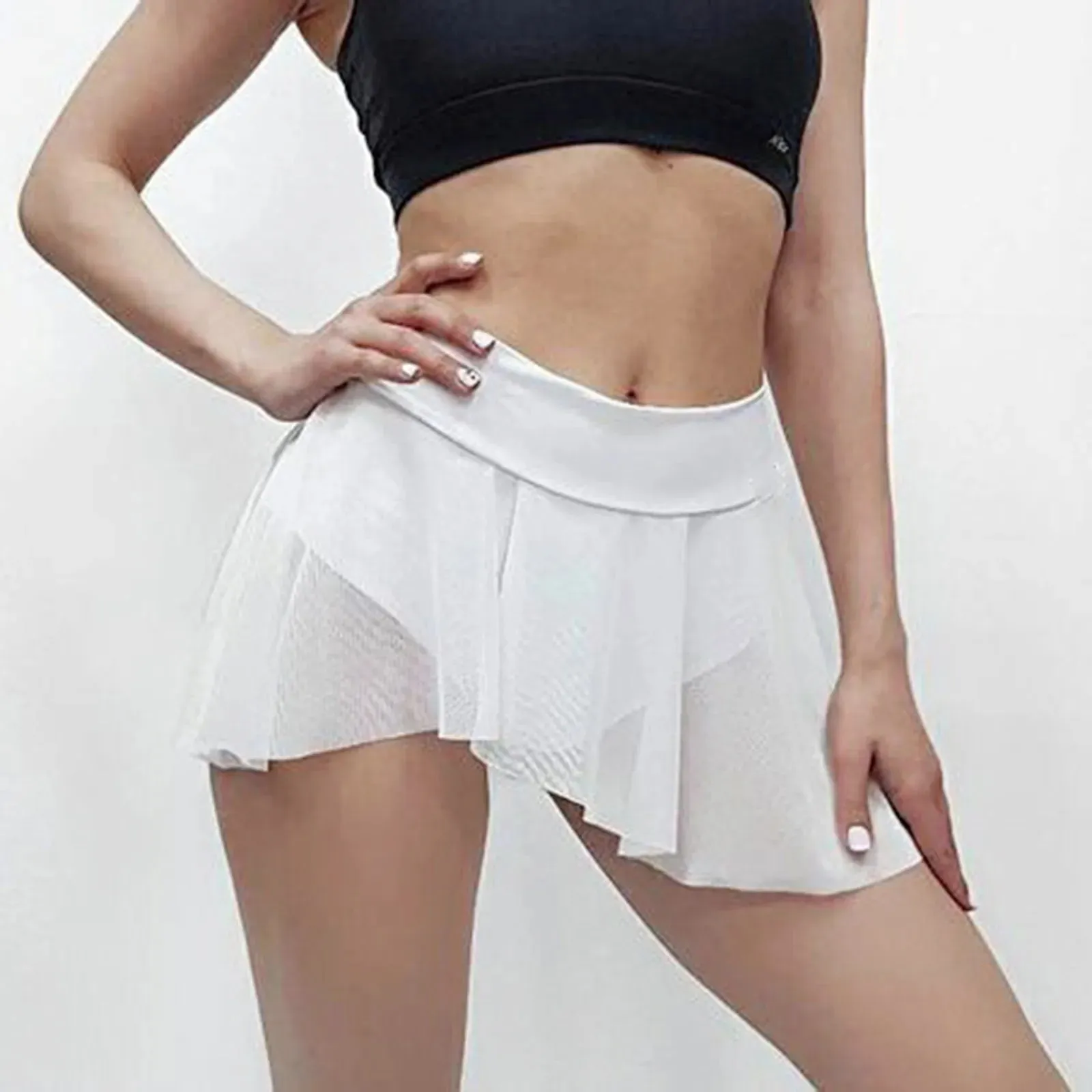 High Waist Ruffled Running Skirt Shorts