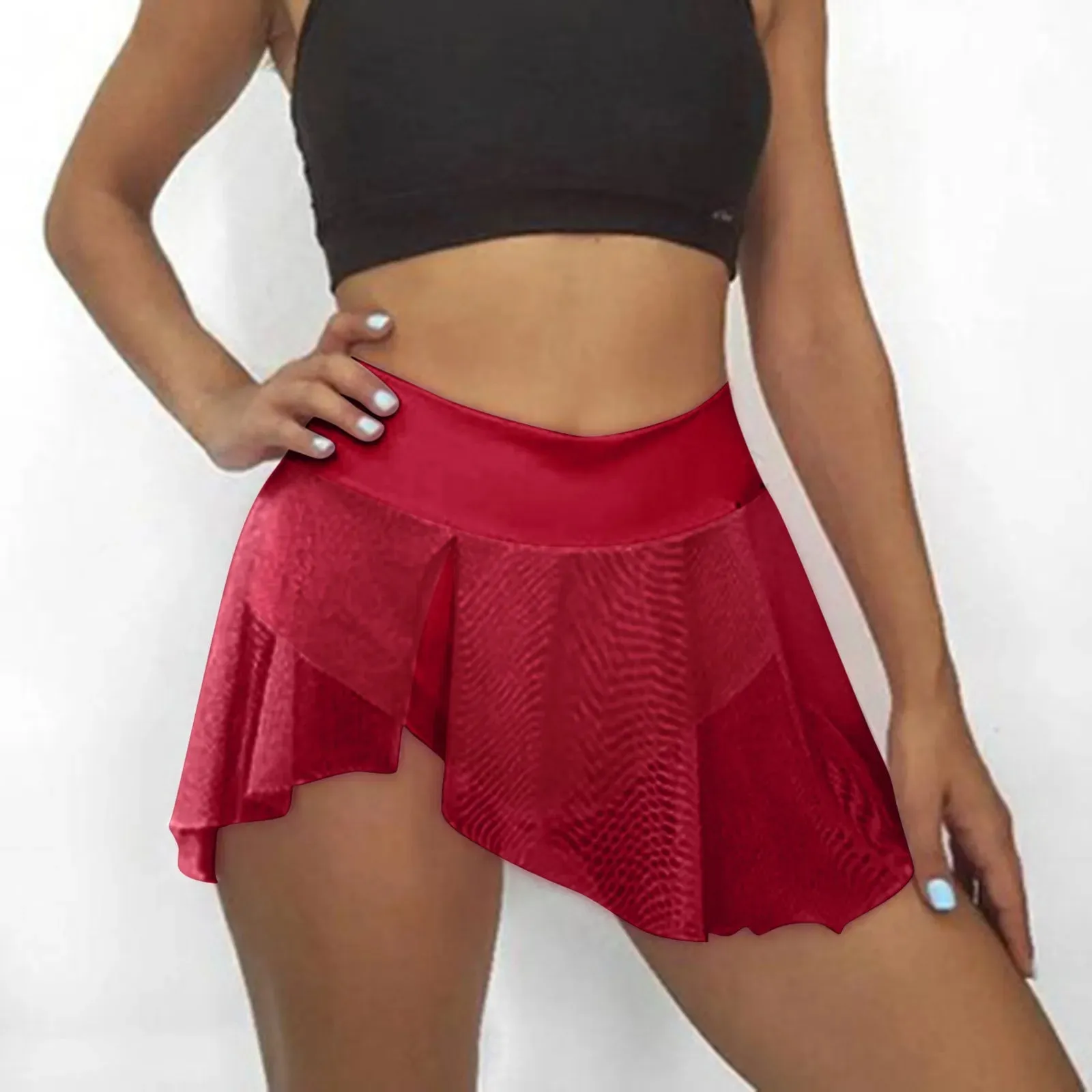 High Waist Ruffled Running Skirt Shorts