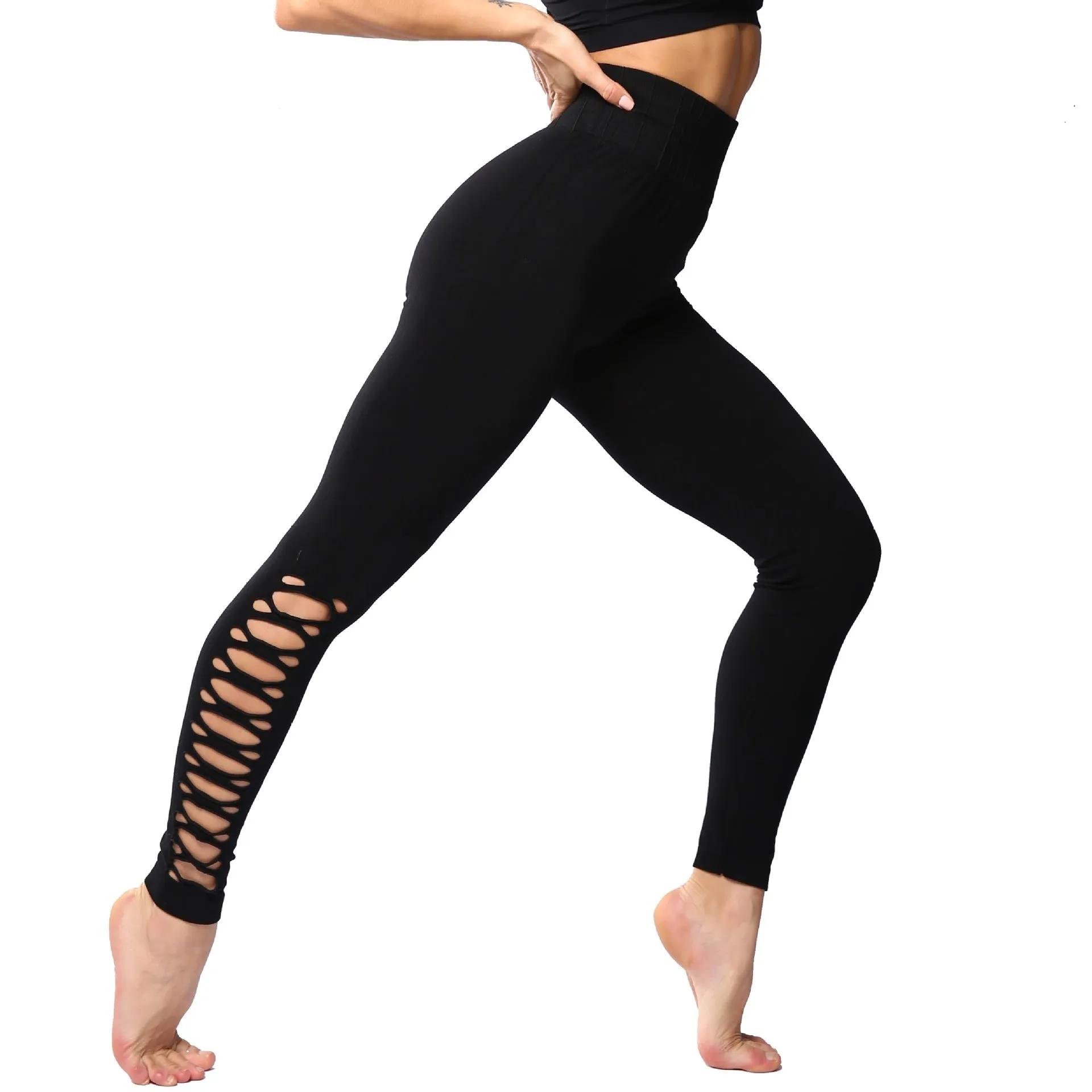 Hollow Hip-Lifting Knitted Tights Yoga Leggings