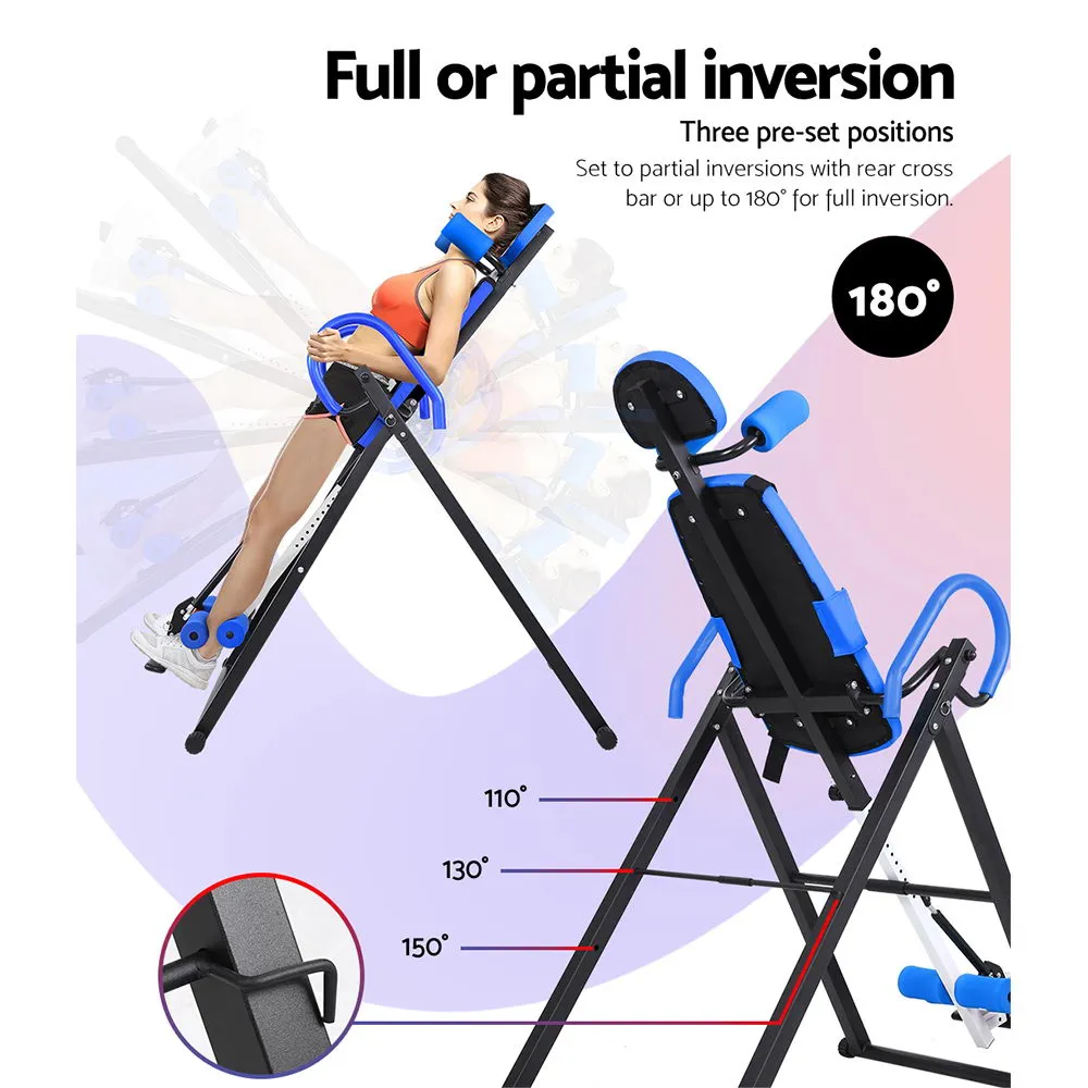 Inversion Table Gravity Stretcher Inverter Foldable Home Fitness Gym Blue