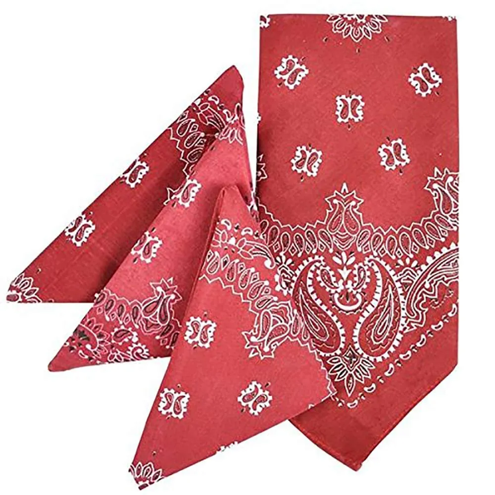 Kicko Red Paisley Bandana - 12 Pack - Multi-Purpose Red Bandana - Clothing, Shoes