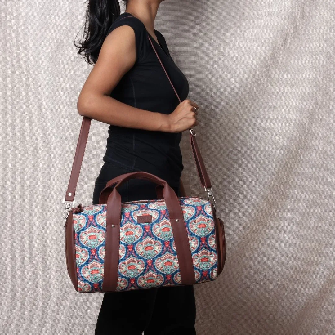 Kovil Blue Medium Duffel Bag