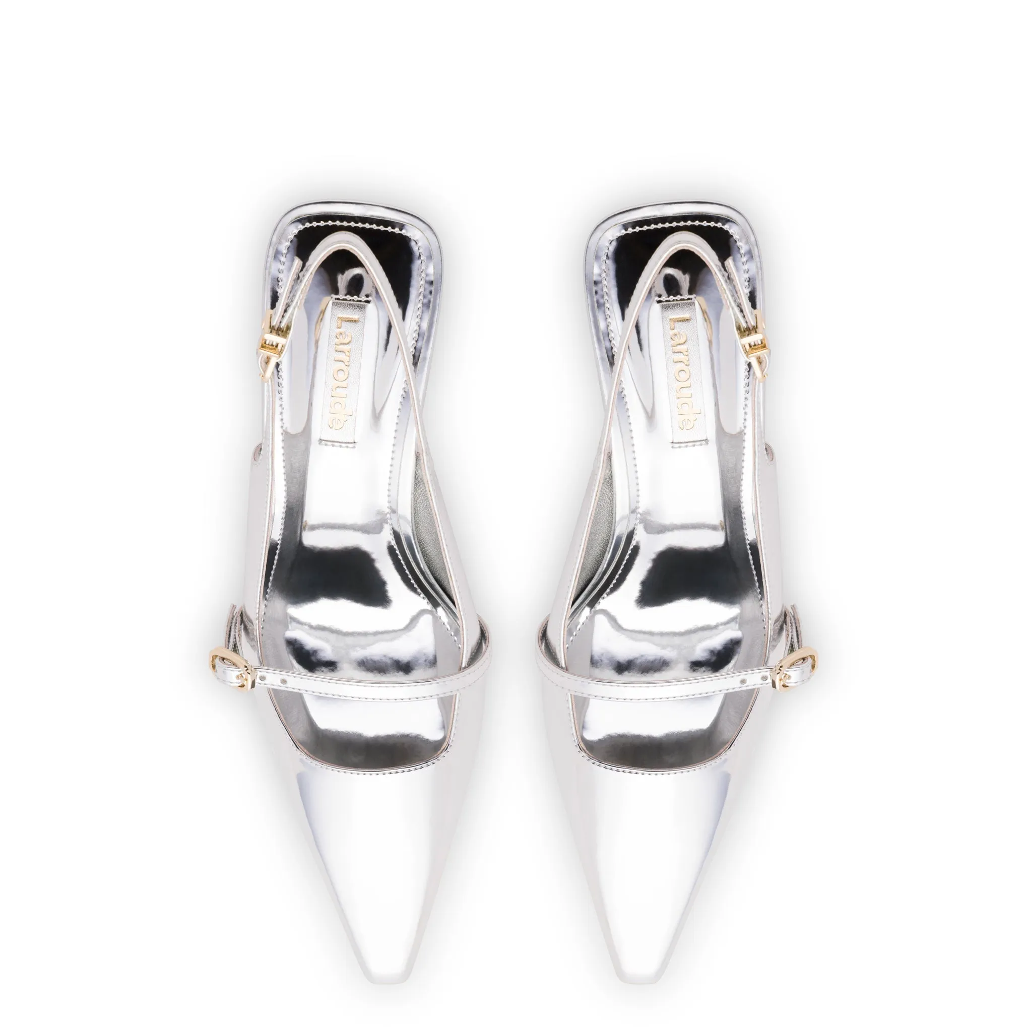 Larroude Ines Pump In Silver Specchio