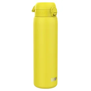 Leak Proof 1 Litre Thermal Water Bottle, Insulated Steel, Yellow, 1L