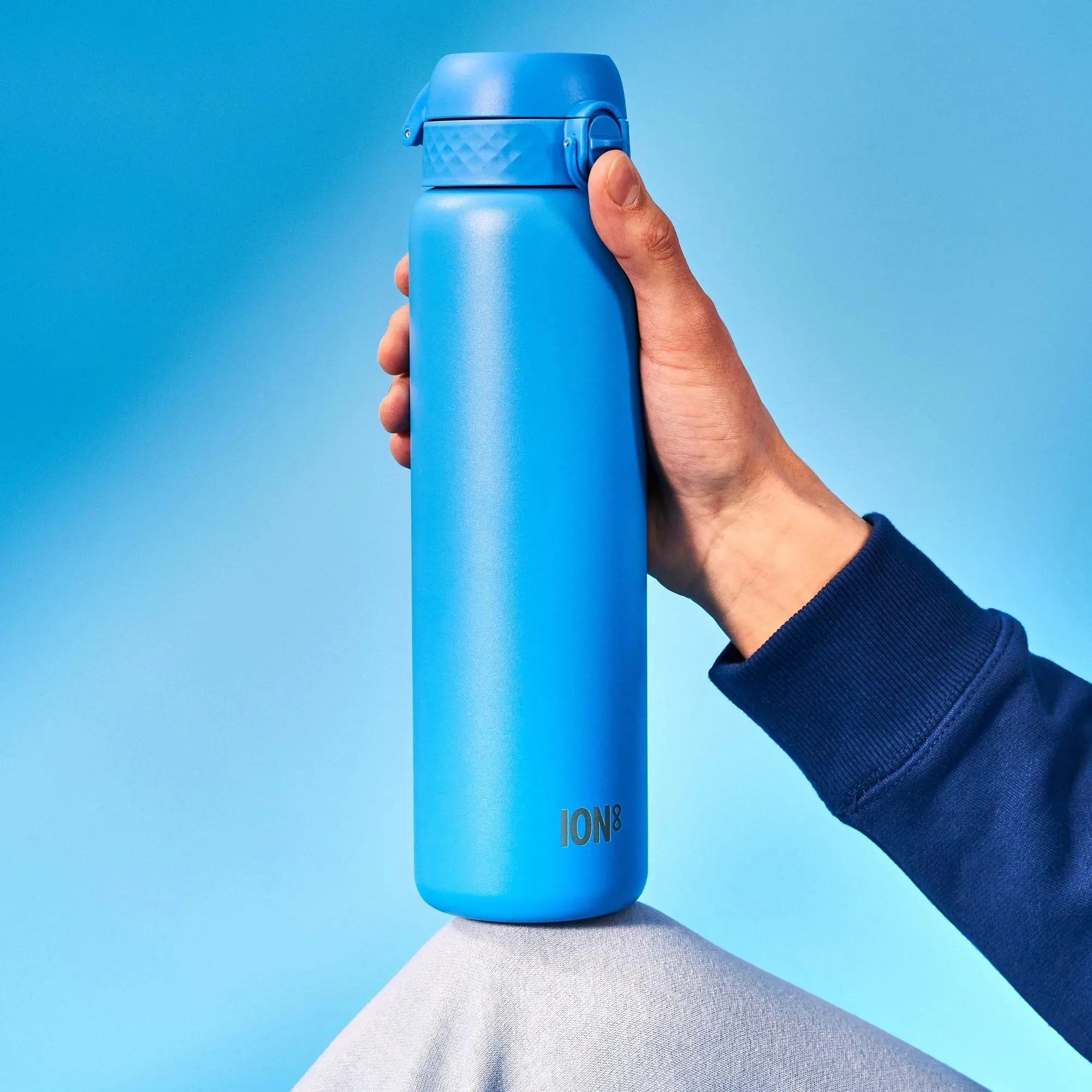 Leak Proof 1 Litre Water Bottle, Stainless Steel, Blue, 1L