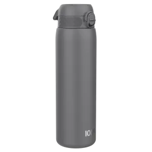 Leak Proof 1 Litre Water Bottle, Stainless Steel, Grey, 1L