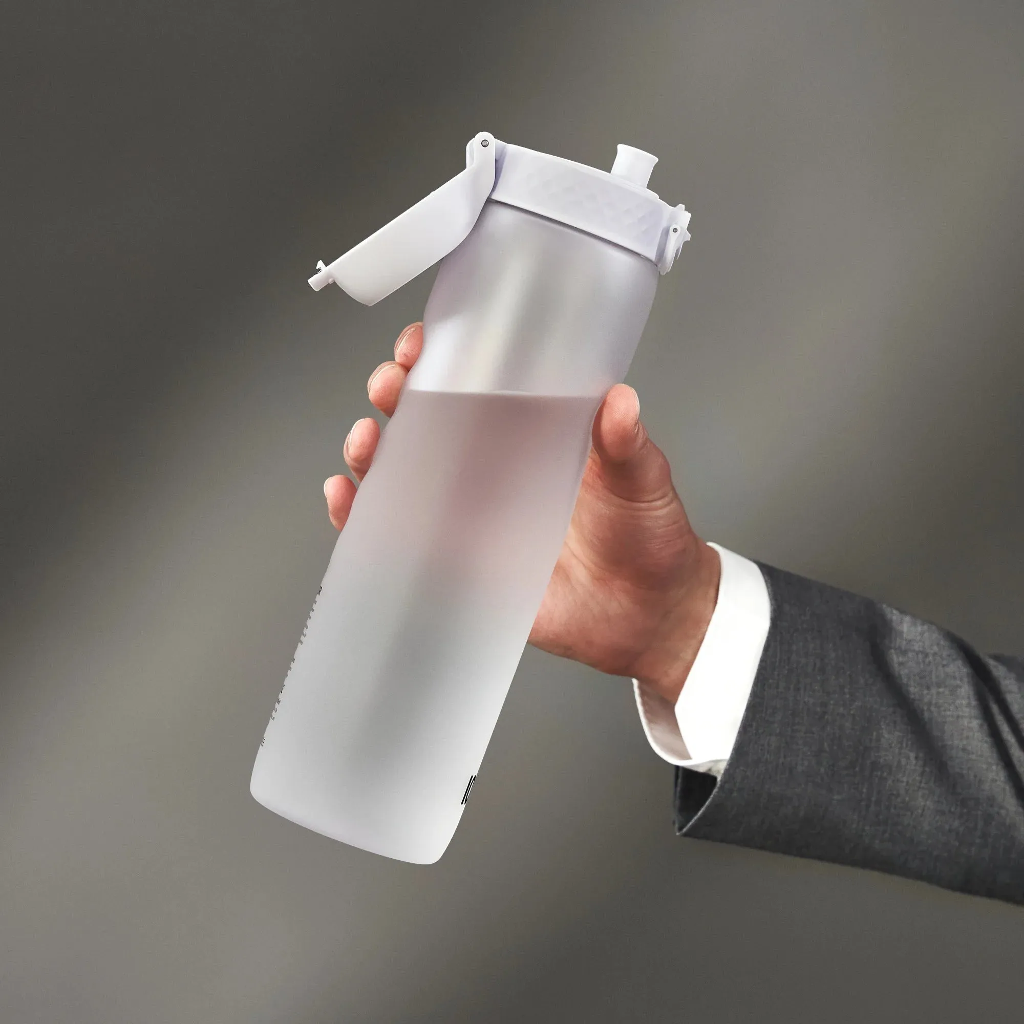 Leak Proof Water Bottle with Times to Drink, Recyclon, Ice, 1 Litre