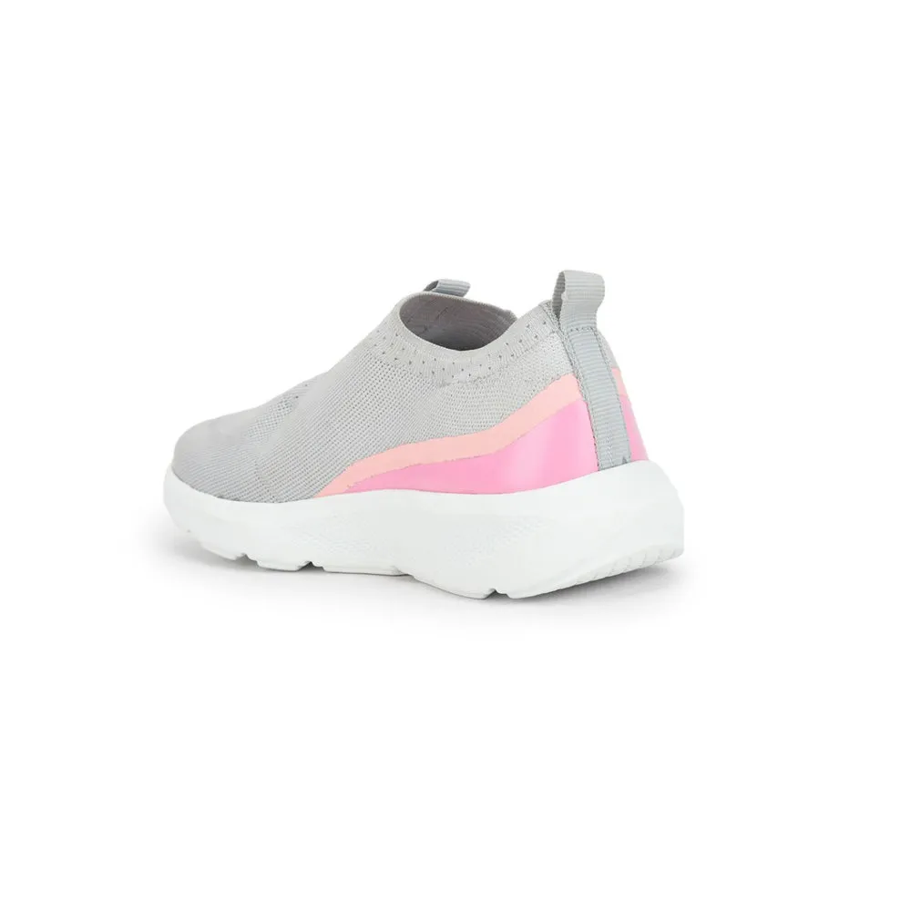 LEAP7X Non Lacing Sporty Casual Shoes For Women (L.Grey) SKATERS-4 By Liberty