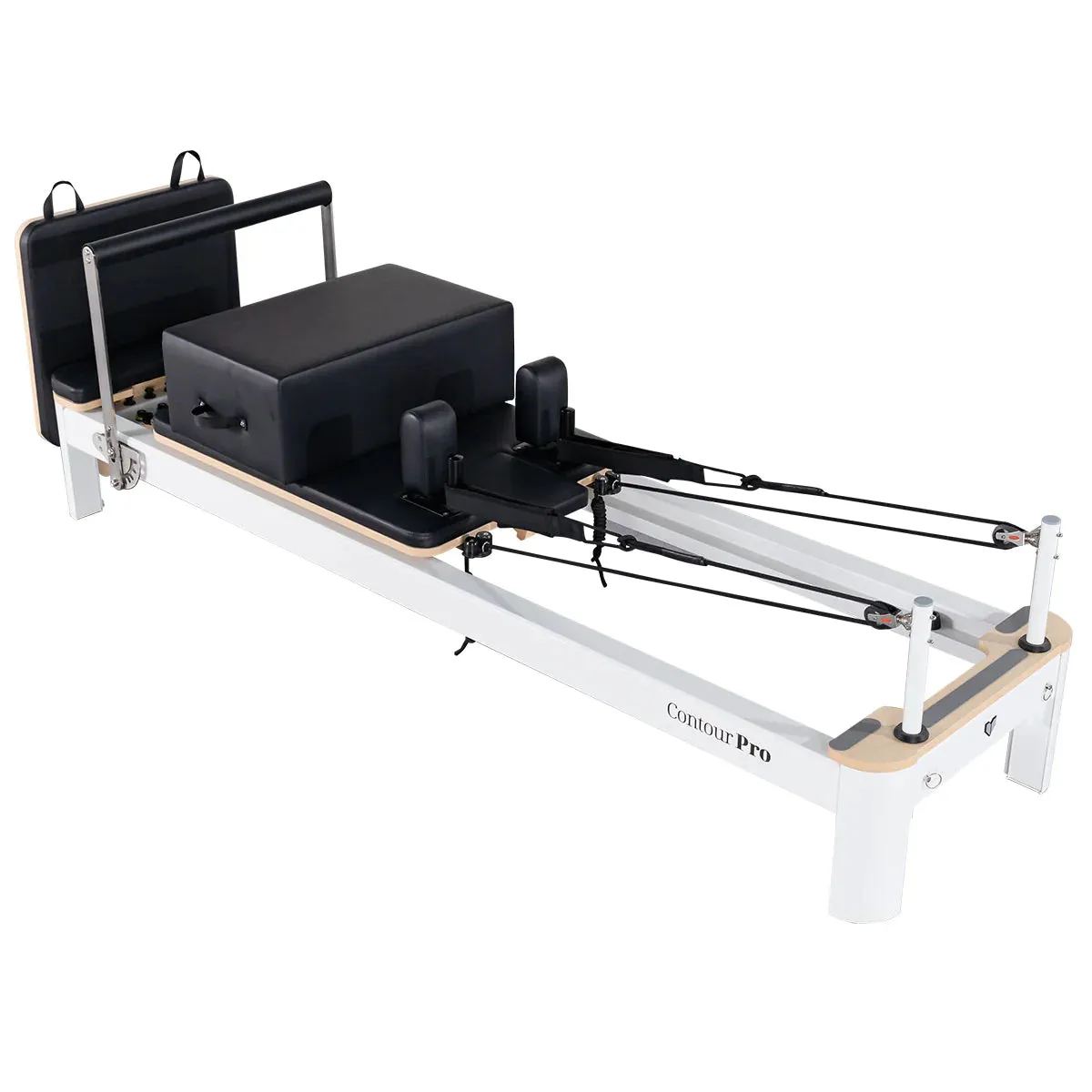 Lifespan Fitness Contour Pro Aluminum Pilates Reformer Bed Set, Black (Suitable for Clinics)