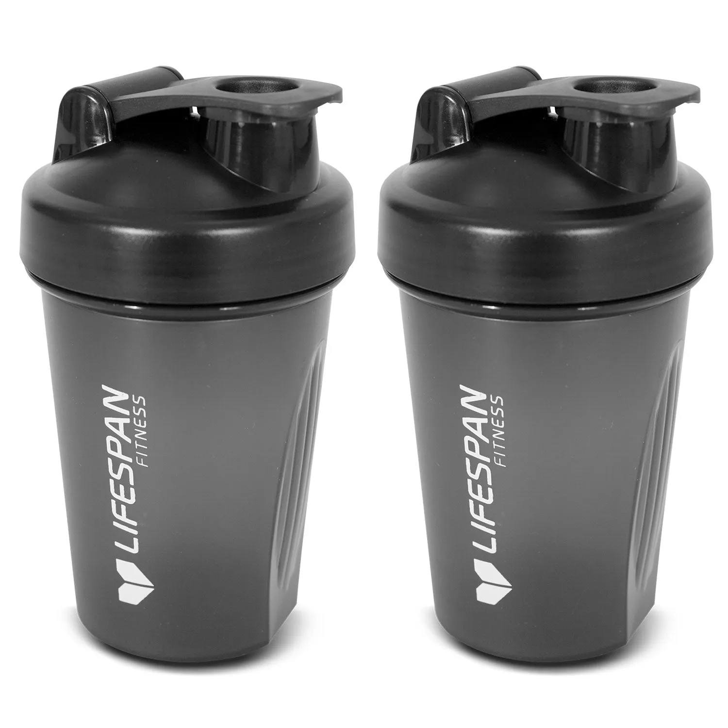 Lifespan Fitness Shaker Bottle 500ml in Black (Pack of 2)