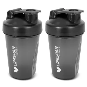 Lifespan Fitness Shaker Bottle 500ml in Black (Pack of 2)