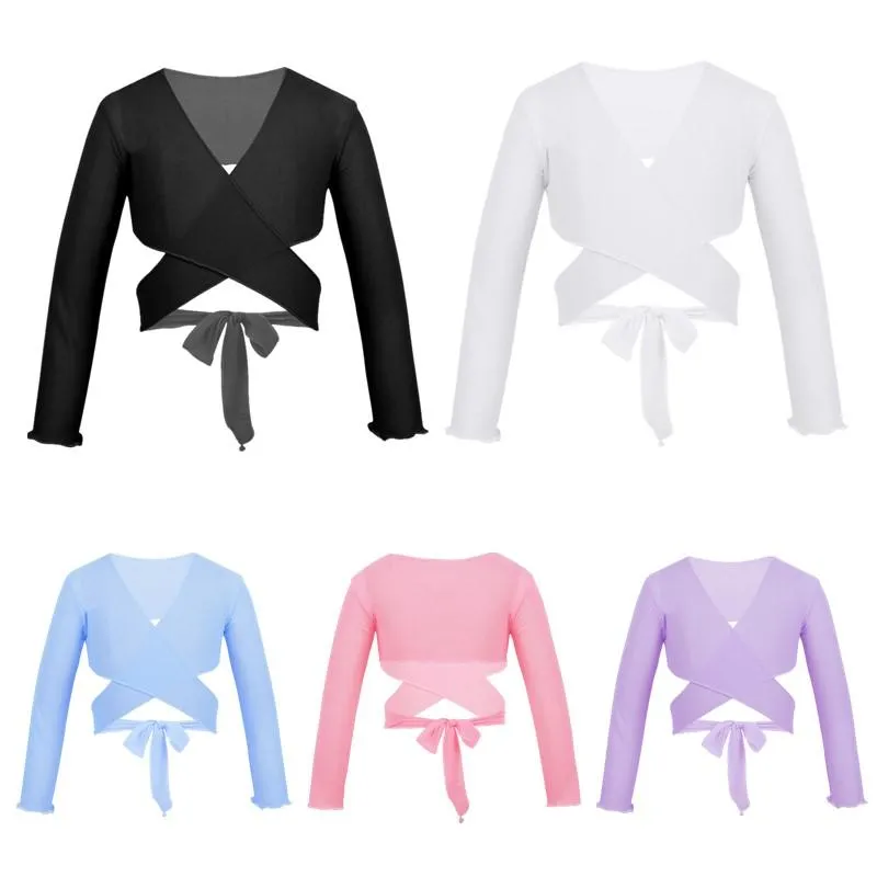 Long Sleeve Wrap Crop Top