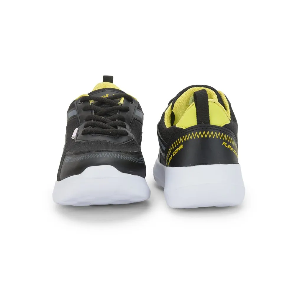 Lucy & Luke Lacing Black Sports Shoes For Kids ZEAL-L By Liberty