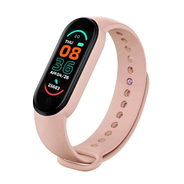 M6 Smart Fitness Watch (with Magnetic Charging Band, HR & BP, Find My Phone)