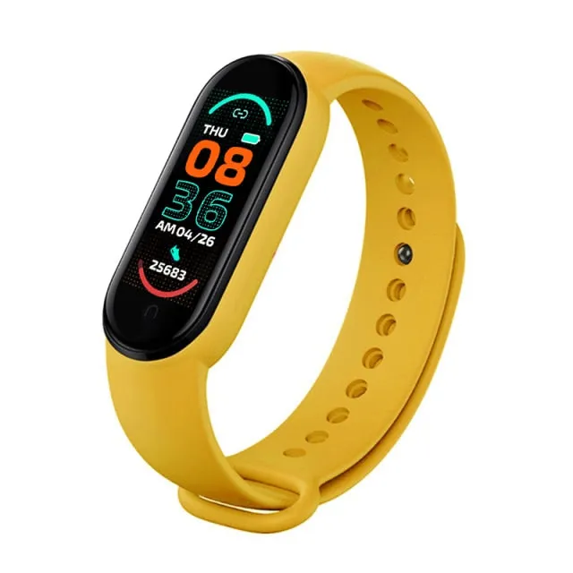 M6 Smart Fitness Watch (with Magnetic Charging Band, HR & BP, Find My Phone)