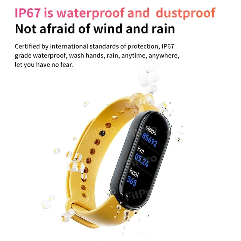 M6 Smart Fitness Watch (with Magnetic Charging Band, HR & BP, Find My Phone)