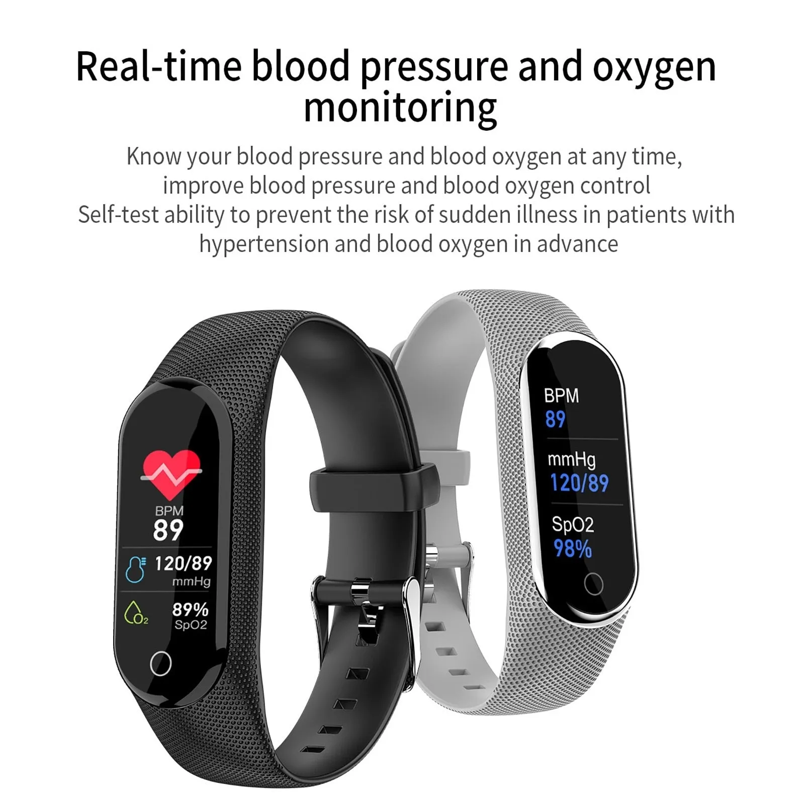 M8 Smart Watch (Fitness Bracelet with Heart Rate, Blood Pressure and Blood Oxygen Monitoring)