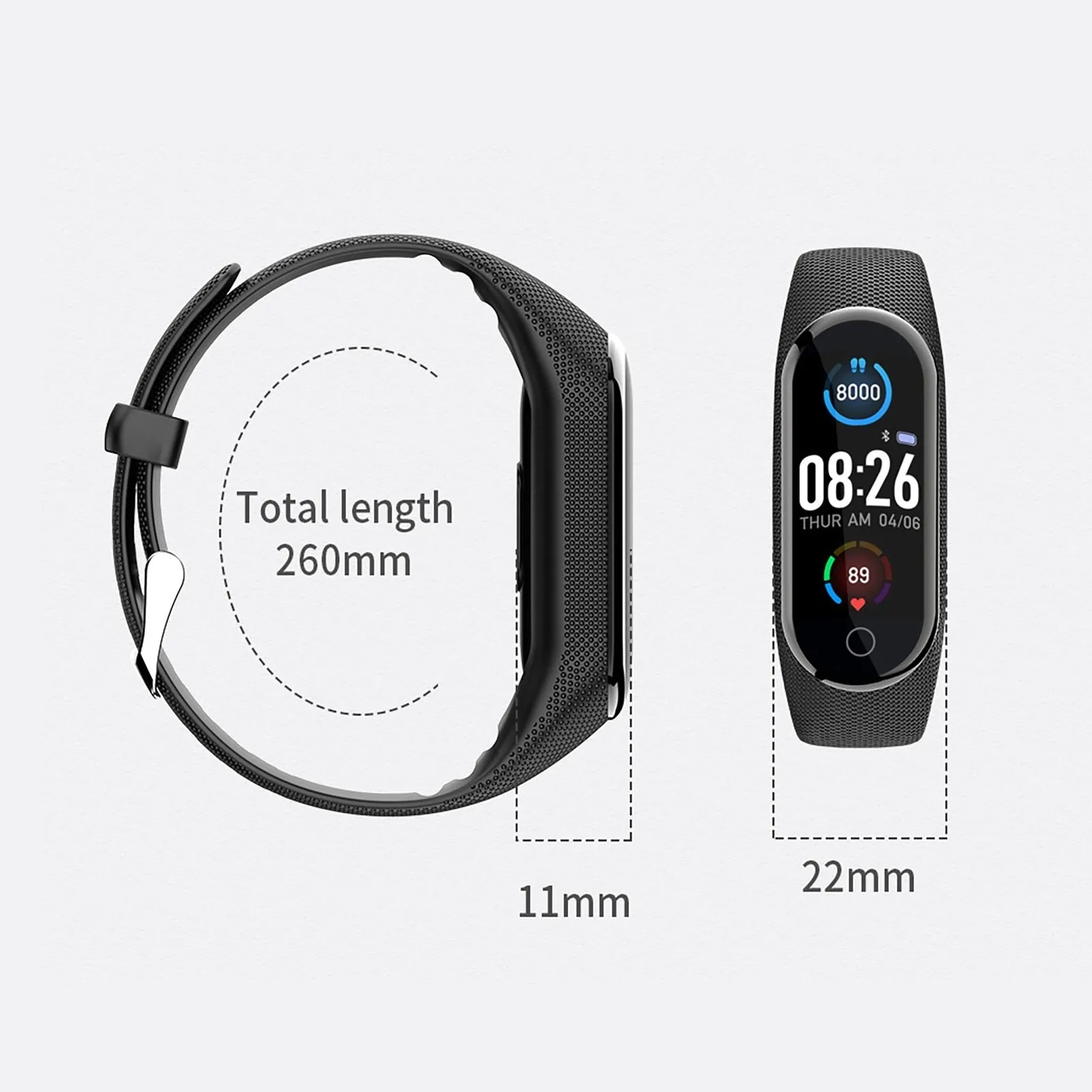 M8 Smart Watch (Fitness Bracelet with Heart Rate, Blood Pressure and Blood Oxygen Monitoring)