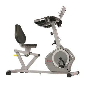 Magnetic Recumbent Exercise Bike with Desk, 350 LB Weight Capacity