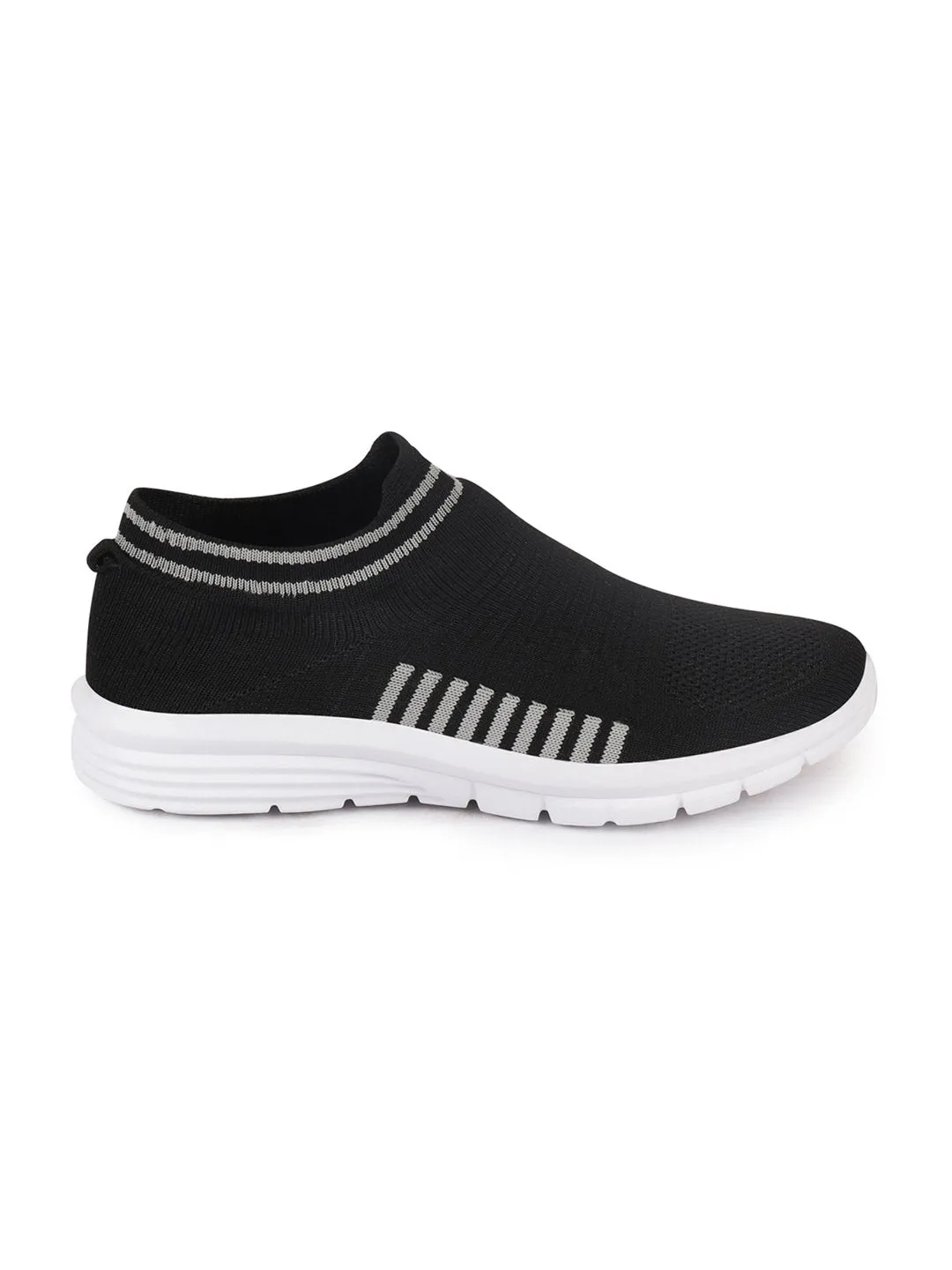 Men Black Sports & Outdoor Slip On Walking Shoes