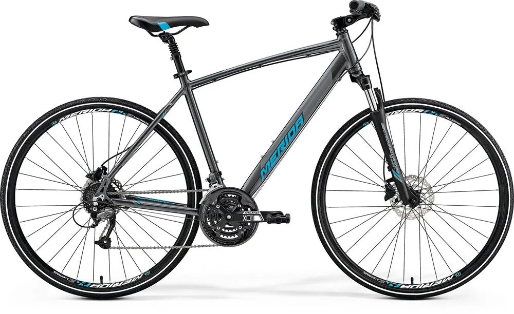 Merida Crossway 40D Hybrid Bike - Silver/Blue