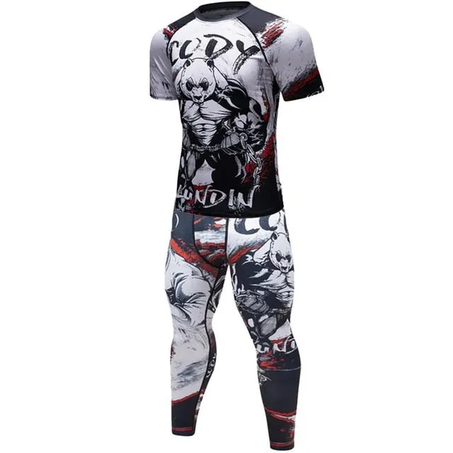 MMA Printed Workout Quick Dry Fitness Set