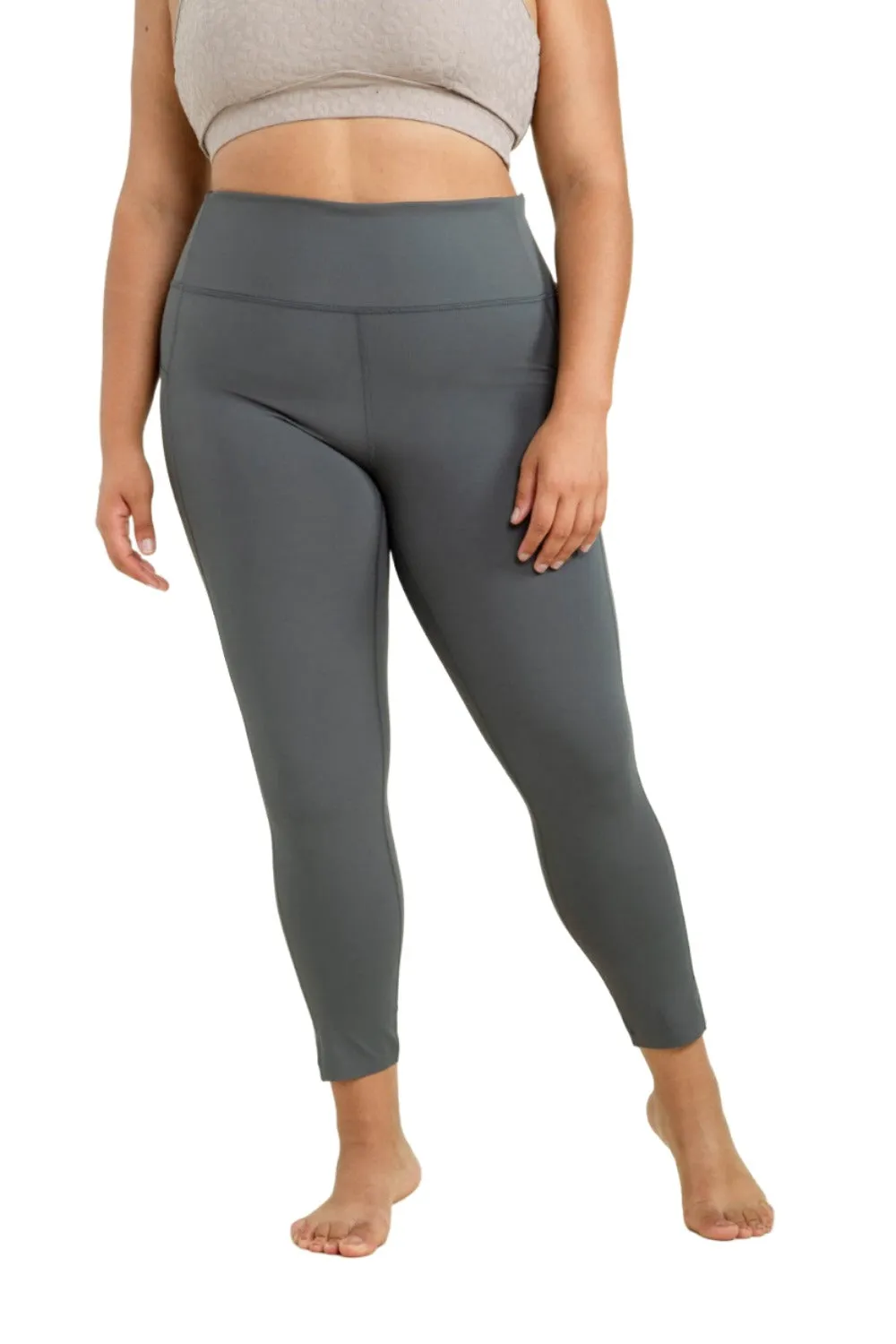 Mono B Laser-Cut and Bonded Essential Foldover Highwaist Leggings APH2713 Plus