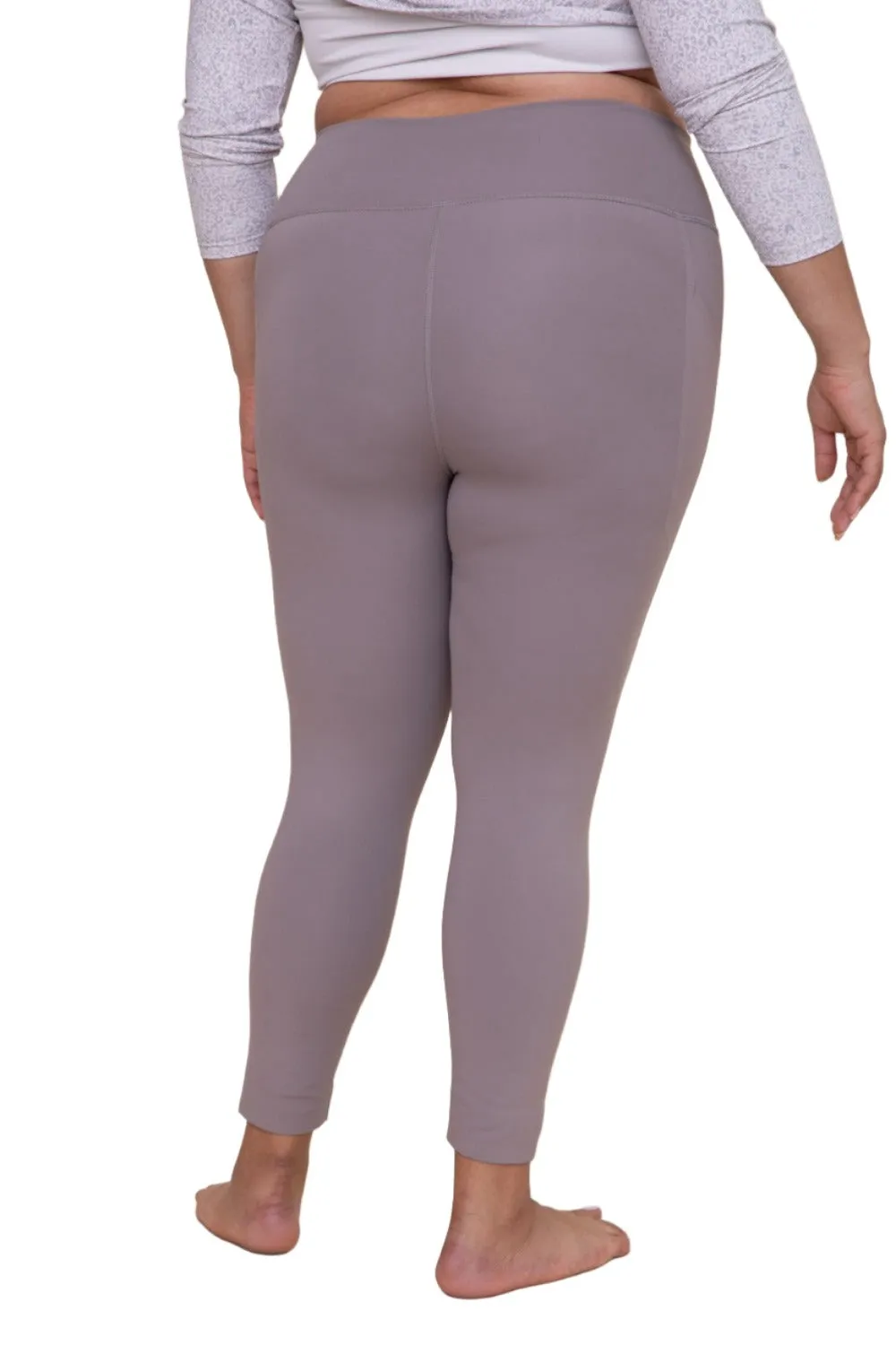 Mono B Laser-Cut and Bonded Essential Foldover Highwaist Leggings APH2713 Plus