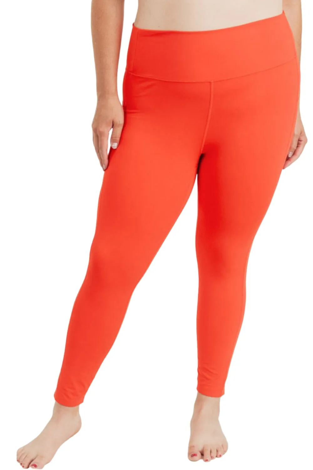 Mono B Laser-Cut and Bonded Essential Foldover Highwaist Leggings APH2713 Plus