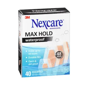 Nexcare Max Hold Waterproof Bandages Assorted 40 Each By Nexcare