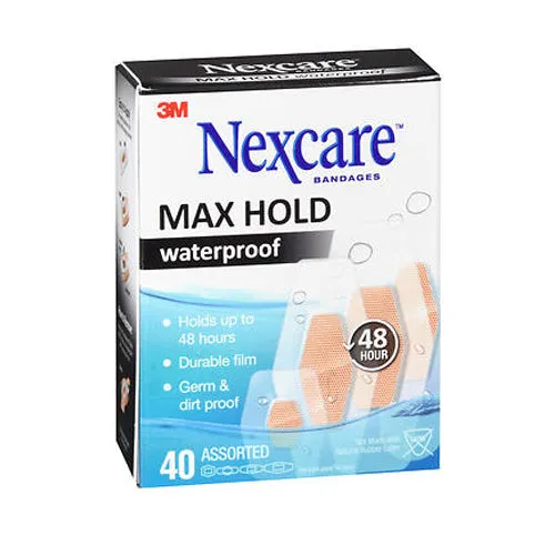 Nexcare Max Hold Waterproof Bandages Assorted 40 Each By Nexcare