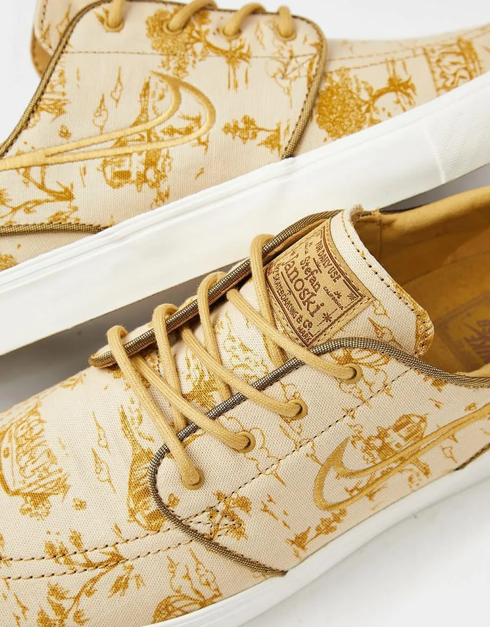 Nike SB Zoom Janoski OG  Premium Skate Shoes - Sesame/Flt Gold-Bronzine-Sail-Court Blue-Gum Lt Brown