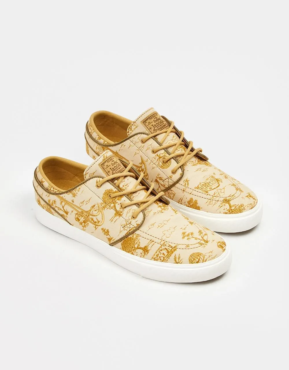 Nike SB Zoom Janoski OG  Premium Skate Shoes - Sesame/Flt Gold-Bronzine-Sail-Court Blue-Gum Lt Brown